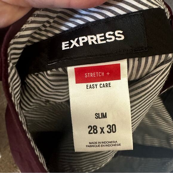 Express men’s chinos size 28/30 maroon #stretch - Picture 5 of 8